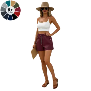 Women’s shorts—fashionable, comfortable, breathable, quick-drying; slit-leg design with drawstring and zippered pockets; basic women’s bottoms; women’s athletic shorts; ultra-short skirt-style shorts