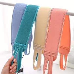 1/3pcs Gentle Back Scrubber - Double Sided Soft Exfoliator Exfoliating Tool for Shower, Effective Body Cleaning Bathroom Accessory with Bonus Bath Strip Towel for Ultimate Skin Care