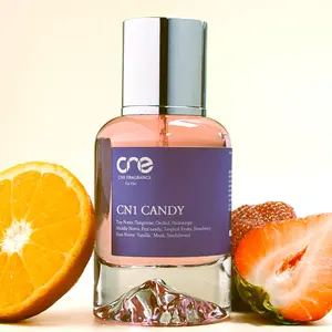 CN1 Candy, Delightful Fragrance with Musk Scent Top Notes of Tangerine Orange Orchid Petals Fizz Candy Tropical Fruits Ripe Strawberry Rich Base Vanilla Sandalwood