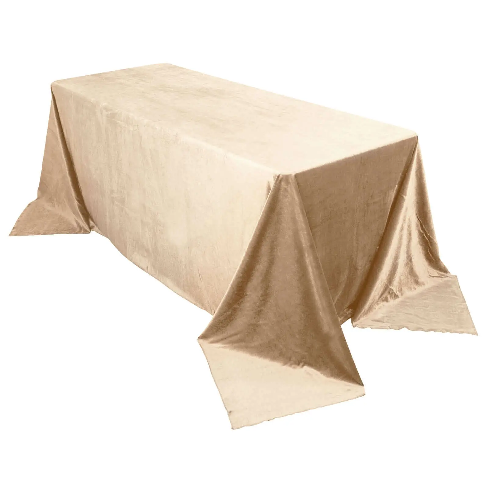 Premium Velvet Commercial Grade Tablecloth, 90"x132" Rectangle Champagne - Seamless Coverage, Soft, Reusable Table Cover for Hotels, Convention Centers (Hand Wash Only, Move in the Direction of the Pile), Commercial Grade Tablecloths