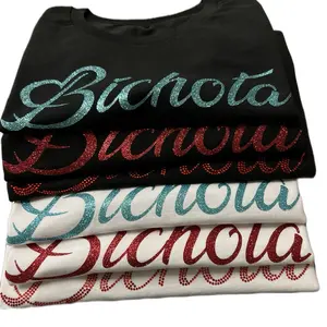 Bichota Crop Top Shirt Glitter Comfortable Women Outfit