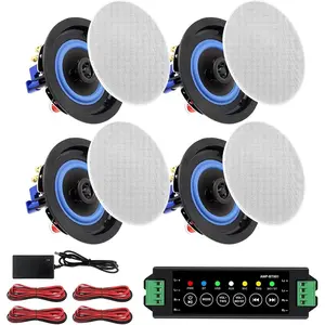 4 Inch  Ceiling Speakers,320W 2-Way System, 4 Speakers, Wired Surround Sound for Living Room, Office,Kichten,Study Room,Basement,Covered Patio and Flush Mount