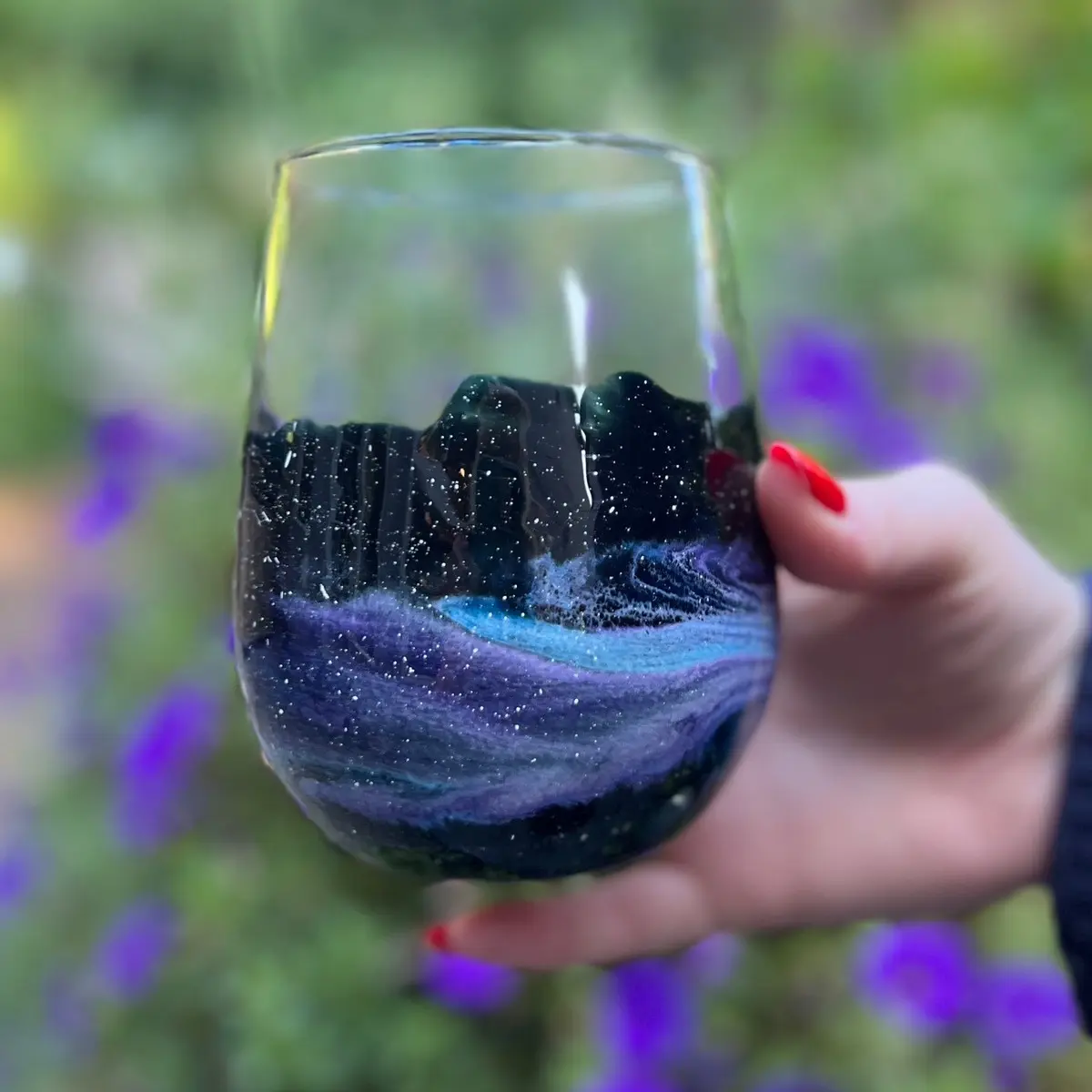Galaxy inspired resin 17 oz stemless wine glass Drinkware Mugs Galaxy inspired resin 17 oz stemless wine glass Drinkware Mugs
