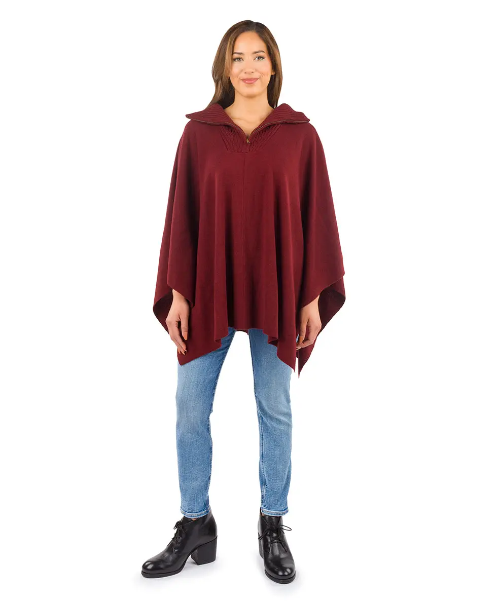 Quarter Zip Cape | Vintage Group | Oxblood