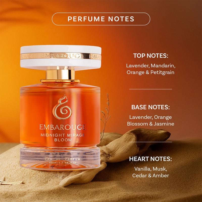 EMBAROUGE Urban Oud, Kama Noir, Monark, Oud Studio & Midnight Mirage Bloom Perfume Combo for Men & Women | 5x100ml | Urban Oud: Wood | Kama Noir: Fresh | Monark: Apple | Oud Studio: Citrus | Mirage Bloom: Chypre | Eau de Parfum (EDP)