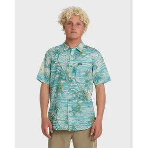 Sundown Stretch Classic Short Sleeve Shirt - Aqua