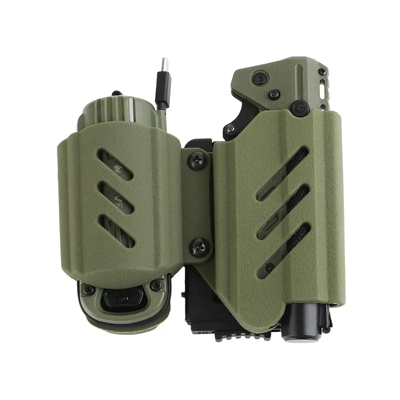 Wetactics MT-54 4-in-1 Multitools & Accessories with G10 Handle, LED Flashlight, Tactical Elements, Hand Crank Generator - IPX6 Waterresistant Outdoor Multifunctional Tool Set for Survival, Home Use