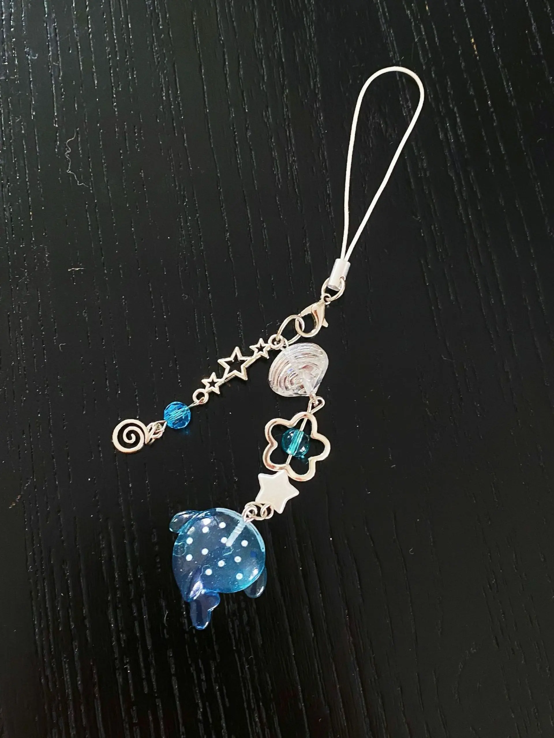 Cute Ocean Animal Shark Phone Chain, Handmade Polka Dot Shark Charm, Bag Pendant, Mobile Phone Decoration, Accessories, Cell Phone Charm
