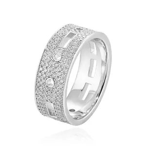 【#R702 】7mm Morse Code Ring UCCIYO S925 Sterling Silver Moissanite Ring for Women Men Hip Hop Jewelry Gift