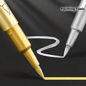 2 Piece Set /silver Color Permanent Markers, Waterproof, Ideal for DIY Crafts, Resin Art, Office Supplies, Model Building Tools