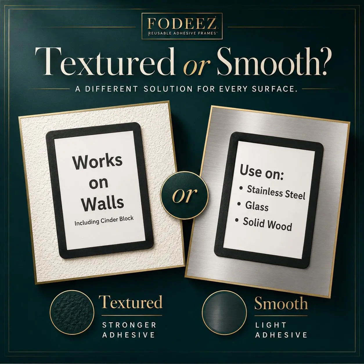 For Smooth Surfaces Fodeez Reusable Adhesive Frames 8.5x11 Reusable Adhesive Frames (Pack of 5) - Peel-and-Stick, 100s of Uses, Dry Erase, Made in USA for Weekly Planner, Wall Calendar Organization & De-Cluttering