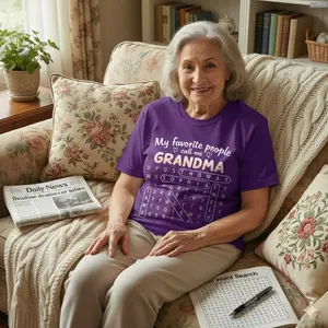 Favorite People Call Me Grandma Word Search Puzzle - Personalized Shirt - Mother's Day Gift For Grandma , Trendy Casual Outfit