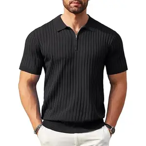 Summer Men's Casual Polo – Short Sleeve Quarter Zip, Lightweight for Golf & Street
