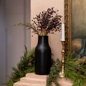 Matte Black Bottle Vase by Apartment F