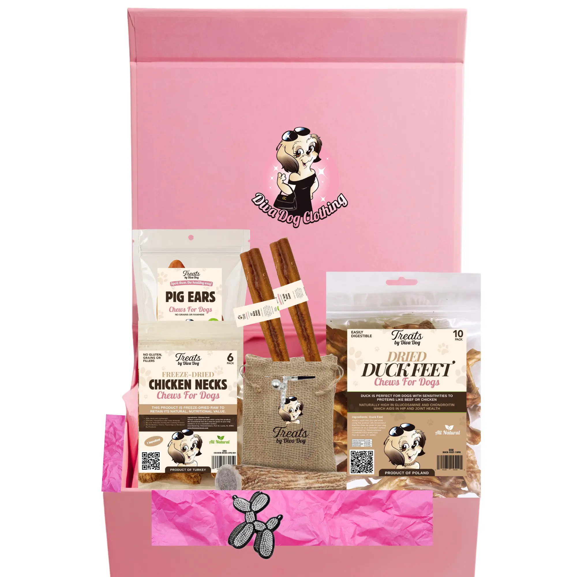 Treats By Diva Dog all Natural 1 Ingredient 8 Piece Diva Bundle