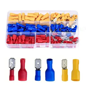 150pcs Fully Insulated Spade Connectors Set, 22-16/16-14/12-10 Awg Wire Crimp Terminals Kit, Quick Disconnect Electrical Connector for Repairs, Universal Connector