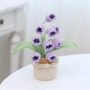 Crochet Potted Plant, 1 Count Handmade Crochet Potted Plant, Simulated Flower Potted Plant, Home Decor for Living Room Bedroom Dining Room, Crochet Gifts, Crochet Items, Crochet Style