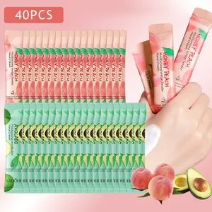 Avocado Peach Hand Cream Portable 40PCS Moisturizing Water Center for Soft Skin Care Natural Ingredients Daily Gentle Nails Moisturizer Moisture Hydrating Hydrate luxury  hand  cream bridesmaid gift
