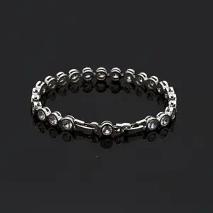 Elegant Silver Crystal Bracelet with Round Design and Adjustable Extender 7.25 inches +.75 inches for Versatile Wear