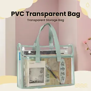 Large-Capacity Portable Tutoring Bag, Primary School Subject Bag, Exam Paper Storage, PVC Transparent Book Bag, Manufacturer Wholesale