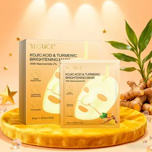 6pcs Yecuce Curcumin Turmeric Collagen Mask, Niacinamide Moisturizing Essence, Improves Dullness, Tightening, Smoothing, Suitable for Dry Skin