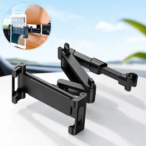 Car Tablet Holder Headrest Mount for iPad Phone 5.3 to 12.9 Inch 360 Rotation Adjustable Backseat Holder Black 1 Pack