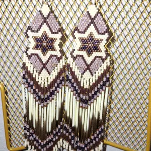 Handmade Beaded Earrings with Porcupine Quills - Unique Design