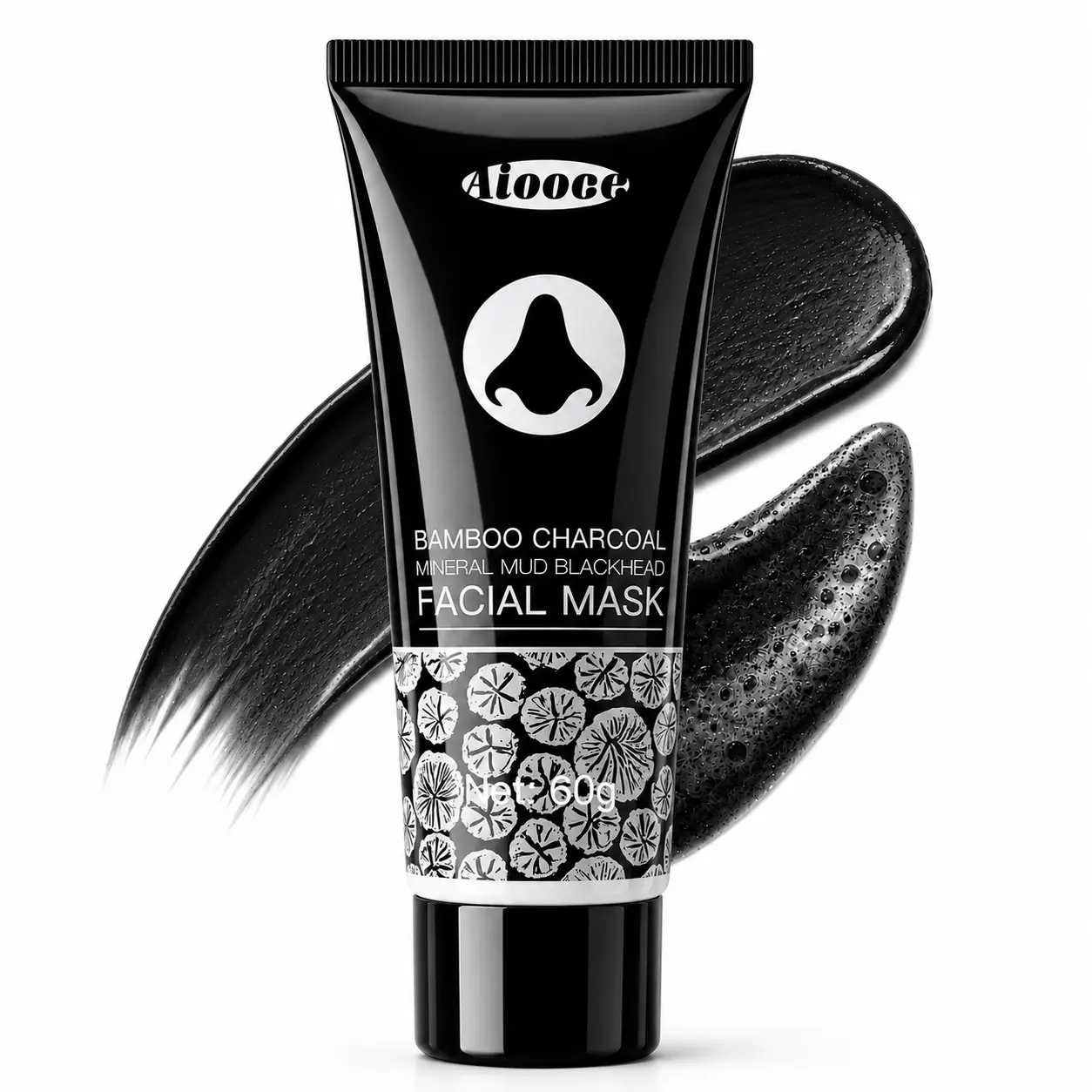 Bamboo Charcoal Blackhead Peel-Off Mask, 60 g Deep Cleansing Facial Mask for Nose, Chin and T-Zone, Helps Lift Surface Buildup and Excess Oil