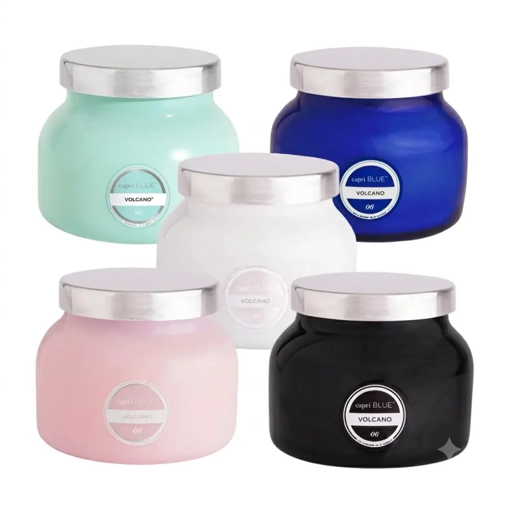 Capri Blue Volcano Scented Candles Pack 2- Luxury Glass Jar Candles for Home Scented with Tropical Fruit & Sugared Citrus - Soy Wax Blend - Many Color
