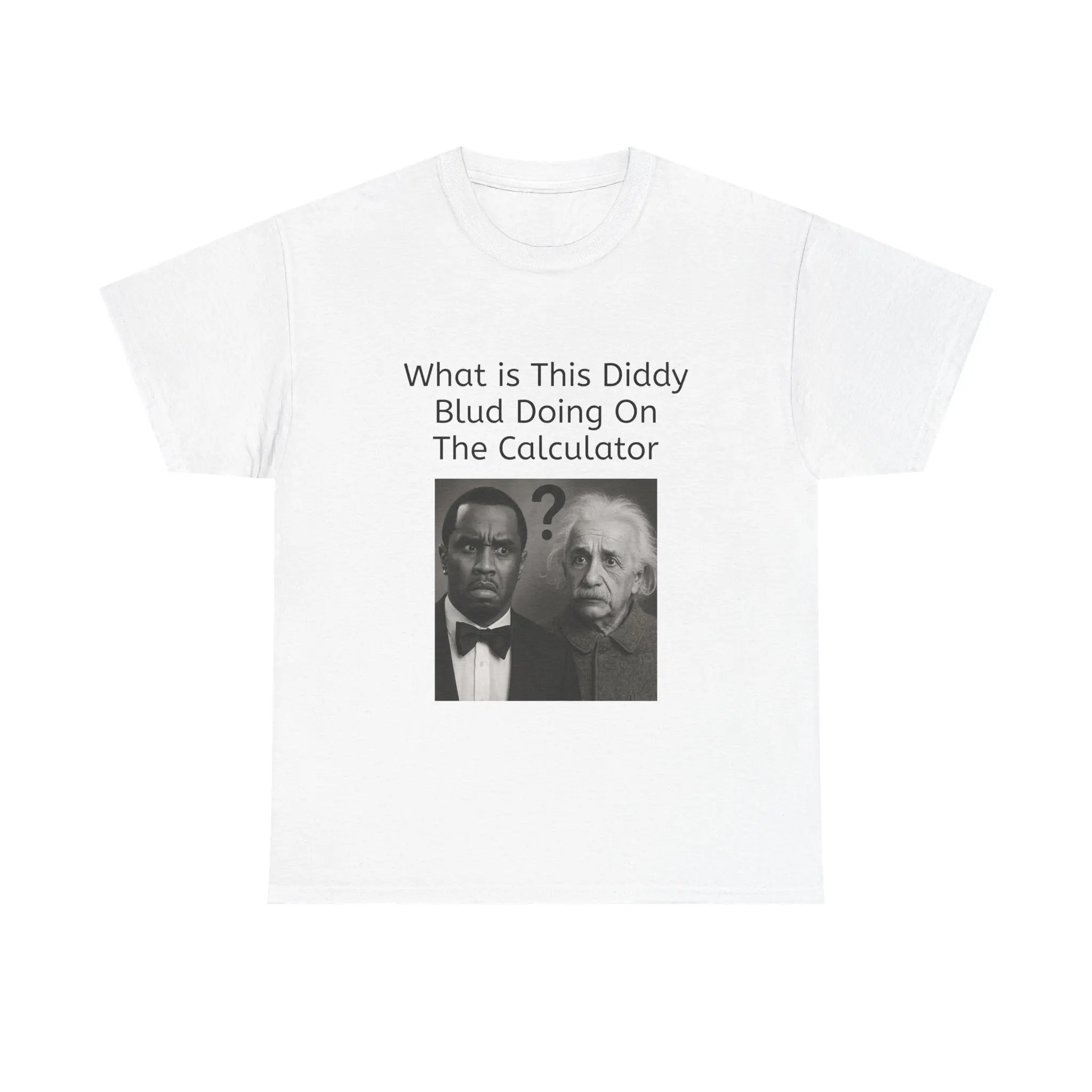 Funny Graphic Tee, Diddy Blud, Calculator, Humor Shirt, Unisex Tee, Einstein, Casual Wear, Meme Shirt