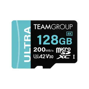 Team 128GB Ultra-Fast microSDXC UHS-I/U3 Memory Card with Adapter, compatible with Nintendo-Switch, Steam Deck, and ROG Ally, Speed Up to 200MB/s (TULMSDX128GIA2V3022503)