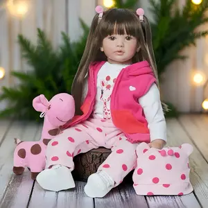 Reborn Baby Girl Doll - 24" Realistic & Adorable Girl Doll with Soft Cloth Body, Lifelike Princess Doll with Complete Accessories, Perfect for Cuddling, Play, and Gifting