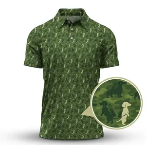 Dog Pattern Whitetail Deer Golf Shirt, Dachshund Golf Shirt For Golfer, Funny Camo Golf Shirt, Crazy Golf Shirt For Men Funny Duck Pattern Golf Polos, Brown Camouflage Style Shirt For Men, Cool Outdoor Golf Shirt Gift For Golfers