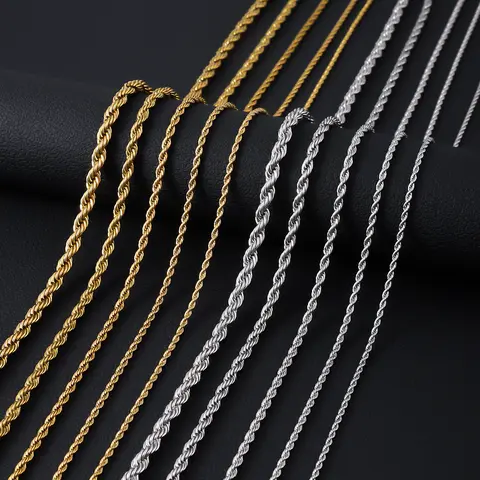 Cuban Chain Necklace for Men and Women - Light Gold Miami Coarse Chain, 3/5mm Thickness Twist Chain, Hip Hop Style Jewelry, Collar Necklace for Everyday Casual Wear, Classic Gift Choice for Birthdays/Anniversaries, Women's Necklace & Men's Jewelry