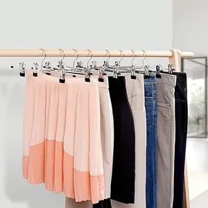 10-Piece Adjustable Strong Pants Hanger Clips, Space-Saving Metal Hangers, Jeans Shorts Towel Organizer, Multi-Functional Closet Storage