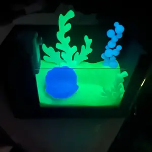 Glowing Mini Tank & Axolotl for Aquatic Enthusiasts Aquarium DIY LED