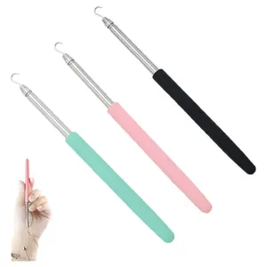 Stainless Steel Bracelet Holder, Quick-On Jewelry Wristband Hook Tool, Easy Wear and Remove, Handy Jewelry Assistant Stick