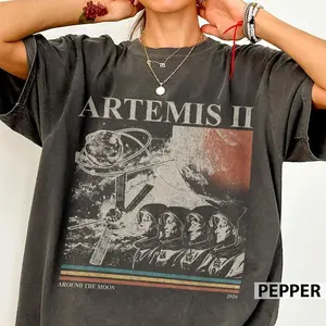 Artemis 2 Around The Moon Vintage Shirt, Artemis II NASA Mission T-Shirt, Space Exploration Hoodie, Science Gift