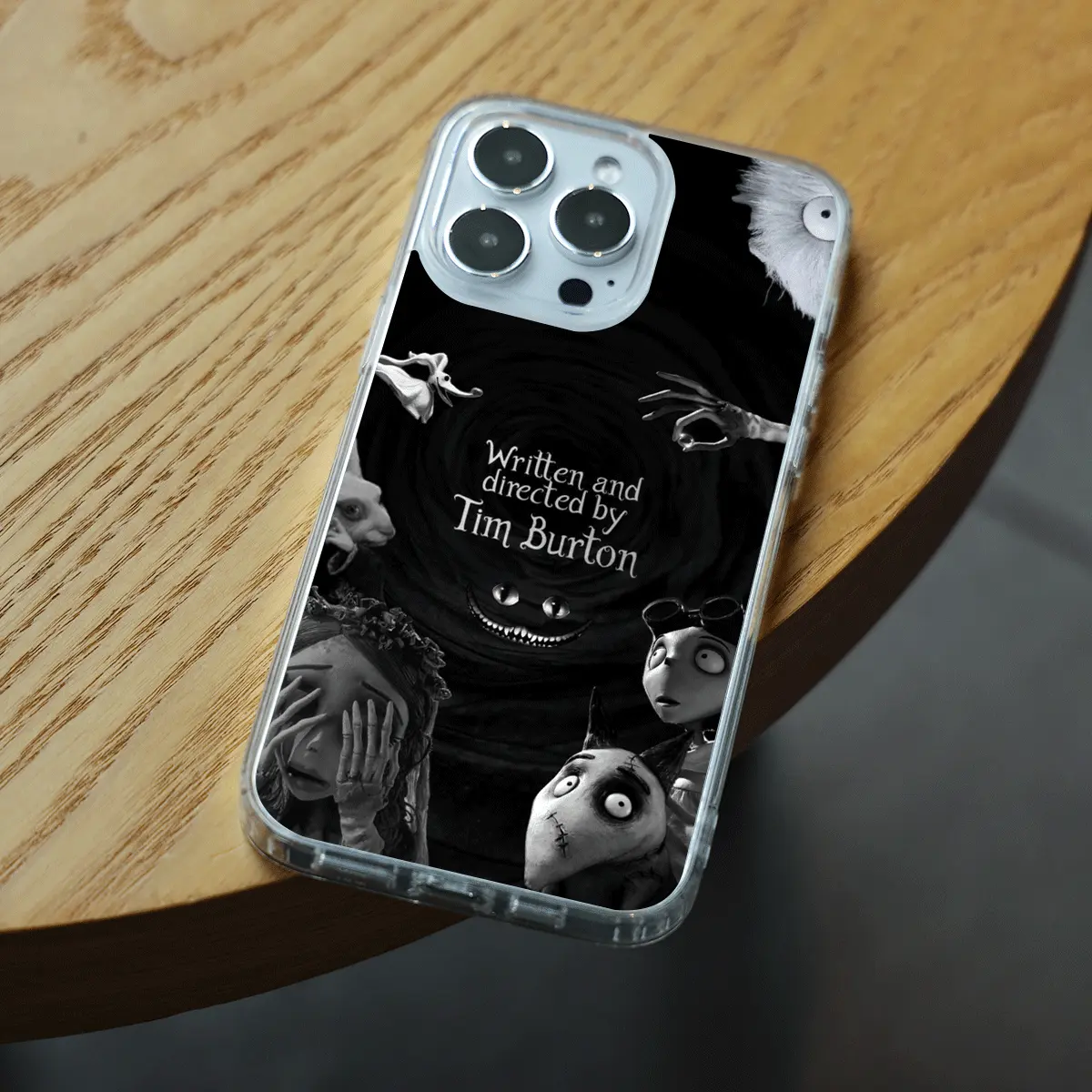 Tim Burton Movie Characters (Edward Scissorhands, Corpse Bride) Clear Magnetic Phone Case for iPhone 11/12/13/14/15/16/16E - Magnetic Compatible, Anti-slip Edges, Eco-friendly (No Toxins)