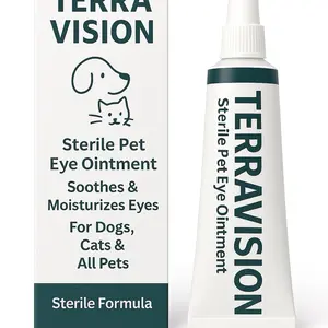 TERRAVISION Pet Eye Cream Ointment – Gentle Eye Care for Dogs, Cats, Horses, Birds, Cattle,Sheep, Puppies & Kittens – Soothes & Moisturizes Dry Eyes, Easy to Apply 3.5 g Tube