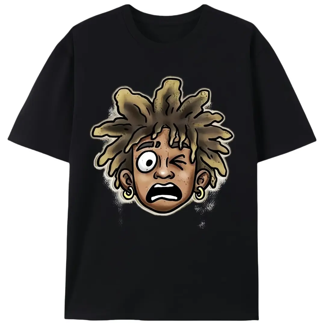 Men's Rasta Graphic Print Tshirt, Shortsleeve Hip Hop Streetwear with a Split Hem in Slight Stretch Fabric, Cotton, Knit, Menswear, Tops, Casual, Valentines Day, All Seasons, Fitted Cut, Crew Neck