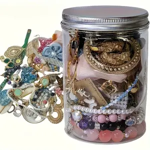 Jewelry Jars Set | Necklaces, Earrings, Rings & Bracelets | Retro Hip-Hop Style | Perfect Birthday Gift For Women, Crystal Mosaic | Vintage Style, Suitable For Daily And Party Occasions