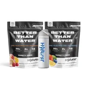 Wellness Starter Kit - 2 Better Than Water variety packs (1x Tropical, 1x Citrus) plus a FREE, 32oz, insulated water bottle