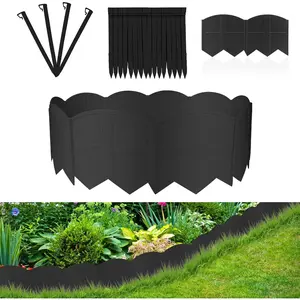 20Ft Black Garden Edging Border 6 Inch Tall Landscape Edging with 20 count 7.8in Height Garden Stakes Decorative Edging for Landscaping Flower Bed Edging Borders Lawn Edging
