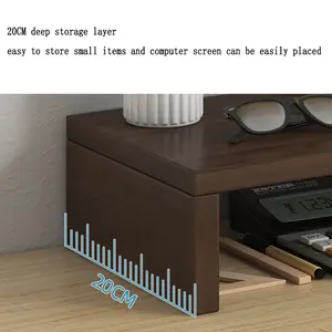 Screen Stand Wooden - Desktop Stand Wooden Computer Laptop TV Printer - Screen Stand Desktop Raiser Office Storage - Desktop Workspace Platform Stand, Natural Color, Desktop Screen Stand, Ergonomic Screen Stand, Desktop Screen Raiser