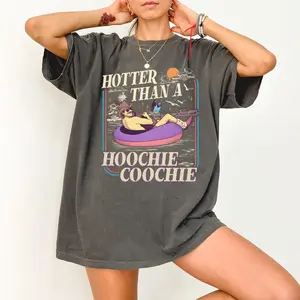 Hotter Than A Hoochie Coochie Shirt, Vintage Concert Shirt, Meme Summer Vacation Tshirt,90s Country Music ,Lover Gift