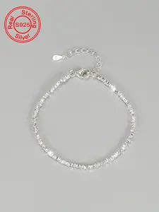 S925 Sterling Silver Minimalist Chain Bracelet, High Quality Bracelet, Fashionable Chain Bracelet for Women & Men, Trendy All-match & Exquisite Jewelry for Birthday Gift, Jewelry Bracelet Design