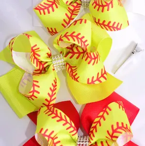 CC's Designs & Boutique Softball Hair Bows - Sports  Alligator Clip Hair Accessory