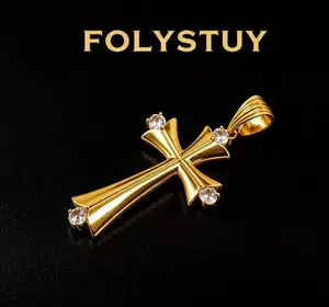 【93mm with 45mm cross pendant 】[FOLYSTUY(YNK09)]Cross pendant-Unique Cross Accents for Versatile Wear with Elegant Design