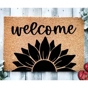 (Doormat) Doormat Welcome Sunflower Door Mat, Flower Theme Doormat